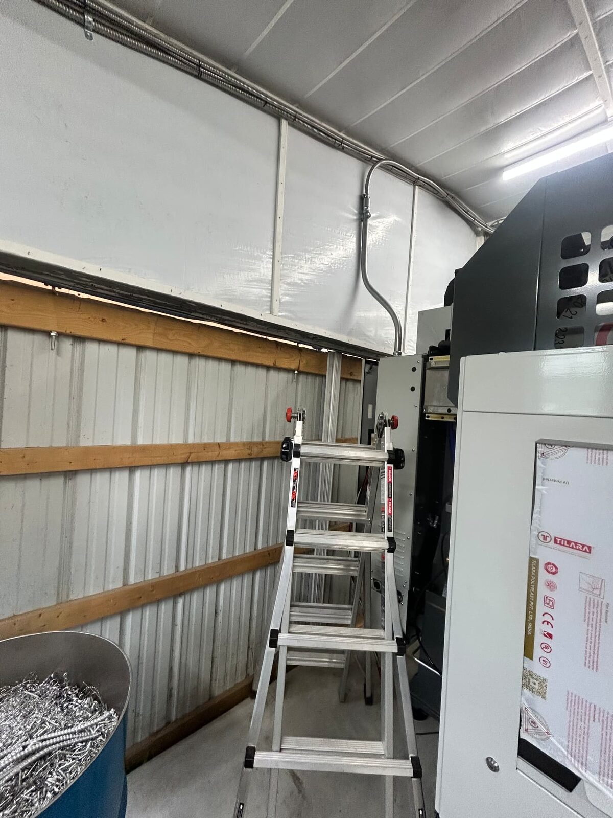 Machine Shop Electrical Fit-Out — Custom pipe work & feeder to the new Haas CNC lathe