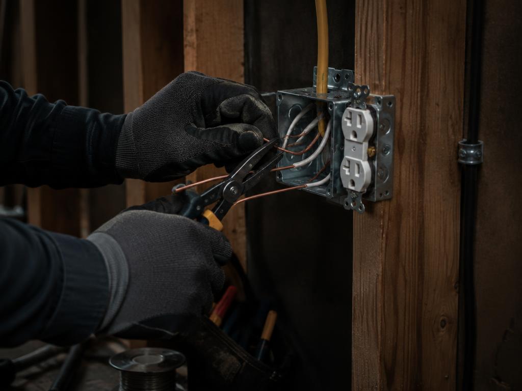 Illustrative image of wiring, outlets & switches